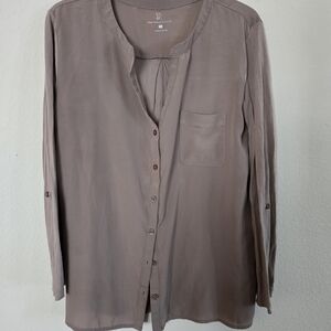 New York & Company Taupe Blouse